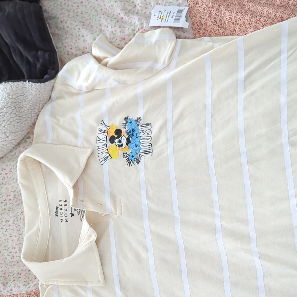 NWT striped Mickey mouse polo